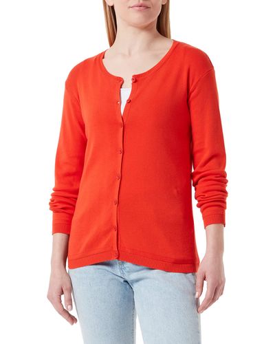 Benetton Maglia Coreana M/L 1091D5558 Maglione Cardigan - Rosso