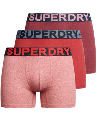 Superdry Boxer Triple Pack Boxershorts - Rot