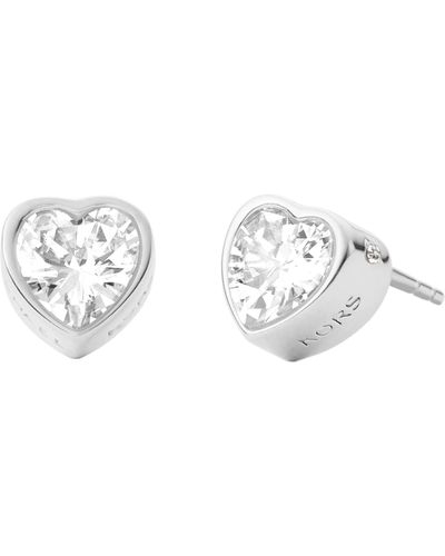 Michael Kors Fashion Silver Brass Stud Earrings Set, - Metallic