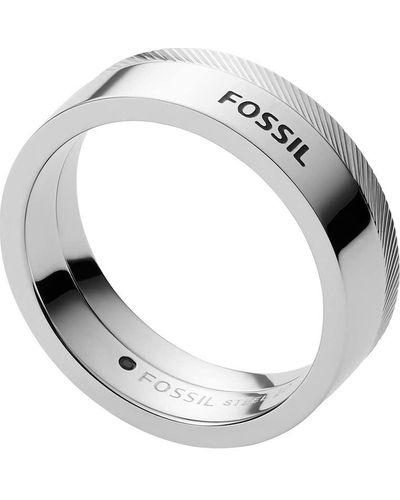 Fossil Ring Edelstahl 66 Silber 32019960 - Weiß
