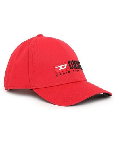 DIESEL Baseball Cap With Denim Division Logo - Red