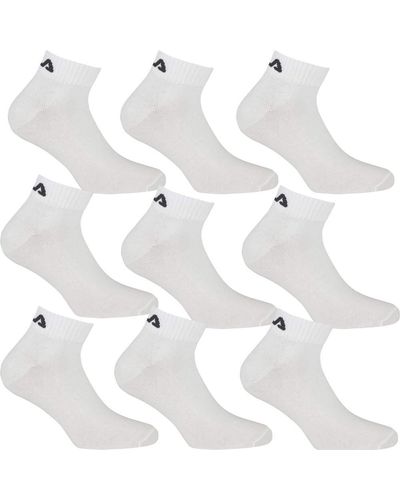 Fila 9 paia di calze da allenamento unisex bianco 43-46