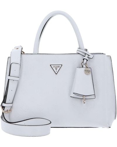 Guess Jena Elite Luxury Satchel White Logo - Grey