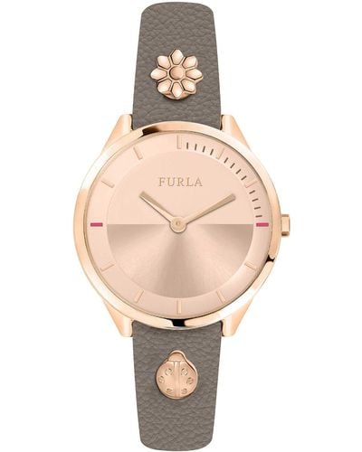 Furla Analog Quarz Uhr mit Leder Armband R4251112506 - Grün