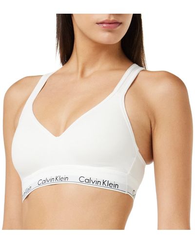 Calvin Klein Reggiseno a Bralette Donna Lift Foderato - Bianco