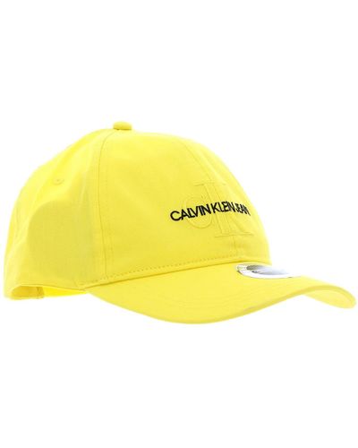 Calvin Klein Ckj Monogram Cap Bright Sunshine - Geel