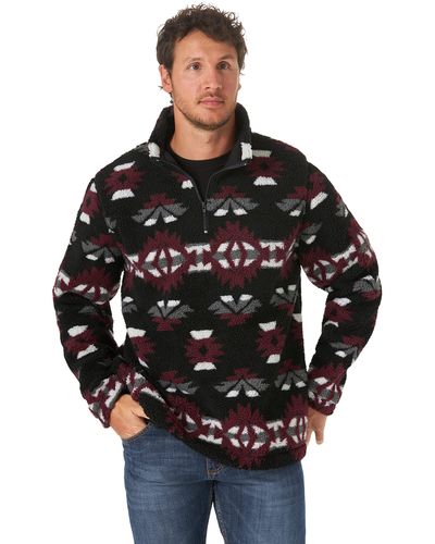 Wrangler 1/4 Zip Sherpa Pullover - Black