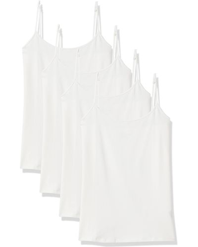 Amazon Essentials 4-Pack Camisole Tank-Top-And-Cami-Shirts - Bianco