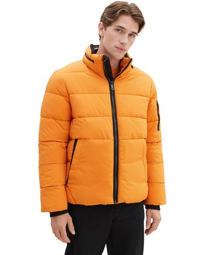 Tom Tailor Puffer-Jacke mit abnehmbarer Kapuze - Orange