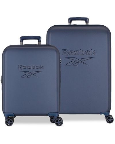 Reebok Franklin Set di valigie blu 55/70 cm rigida ABS chiusura TSA 109L 6,98 kg 4 ruote doppie bagaglio mano by Joumma Bags