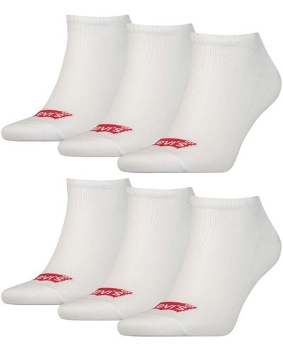 Levi's 6 Pairs of Levis 168SF Low Cut Batwing Logo Socks Sneaker Socks Stockings 903050001 - Blanc