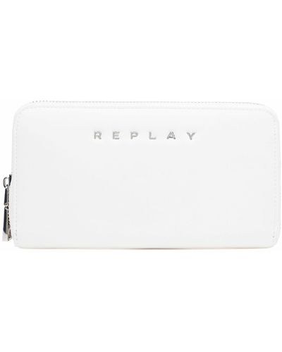 Replay Ladies Travel Accessories Wallet 001 Opt White 19cm X 10.5cm X 2cm Fw5299 - Black