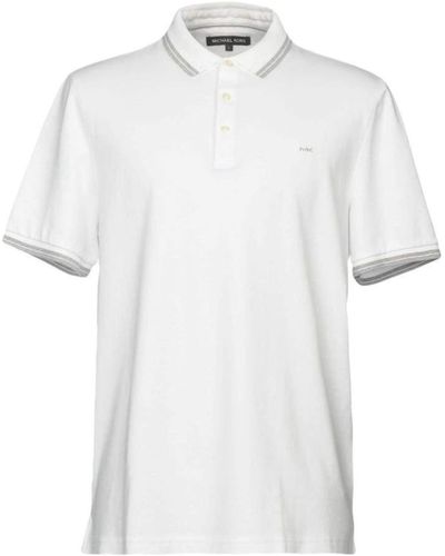 Michael Kors Pima Classic Fit Poloshirt Kurzarm Piqué - Weiß