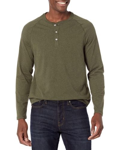 Amazon Essentials Regular-fit Long-sleeve Henley Shirt Chemise - Green
