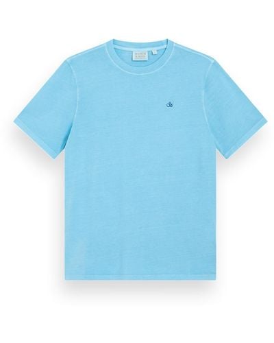Scotch & Soda Garment Dye Logo Crew T-shirt - Blue