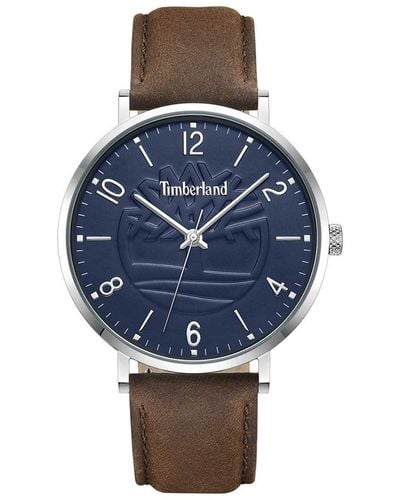 Timberland 's Analog Quartz Watch With Leather Strap Tdwgf0009604 - Blue