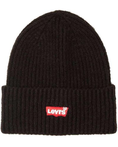 Levi's Essential Ribbed Batwing Beanie - Negro