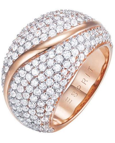 Esprit Glamour -Ring ES-ATROPIA ROSE teilvergoldet Zirkonia transparent Gr. 57 - Mehrfarbig