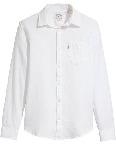 Levi's Sunset 1-Pocket Standard Hemd,Bright White,L - Weiß