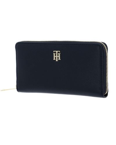 Tommy Hilfiger TH Timeless Large Zip Around Wallet Space Blue - Bleu