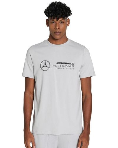 PUMA Mercedes-amg Petronas Motorsport Ess Logo T-shirt Tee Top Grey Size L - White