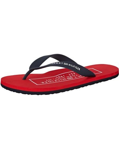 Tommy Hilfiger Rubber Beach Sandal Flip-flops Pool Slides - Red