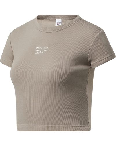 Reebok T-Shirt Femme côtelé - Grigio