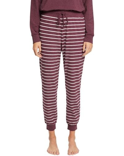 Esprit Y/d Stripe Cotton Sus Single Pant Pyjama Bottom - Red