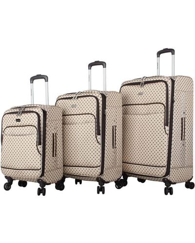 Steve Madden Designer Luggage Collection,3 Piece Softside Expandable Lightweight Spinner Suitcase Set - Multicolour