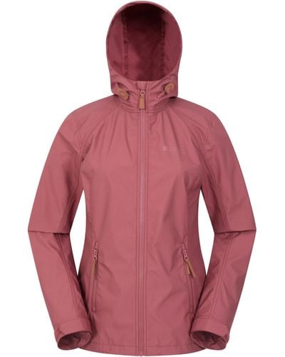 Mountain Warehouse Iona Womens Water Resistant Softshell Jacket - Breathable, Lightweight - For Spring Summer Rust 10 - Red