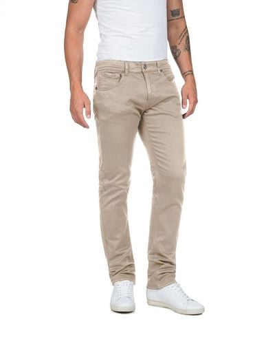 Replay Jeans Grover Straight-Fit Hyperflex Colour X-Lite mit Stretch - Natur