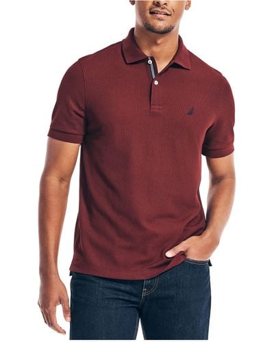 Nautica Classic Short Sleeve Solid Polo Shirt - Red