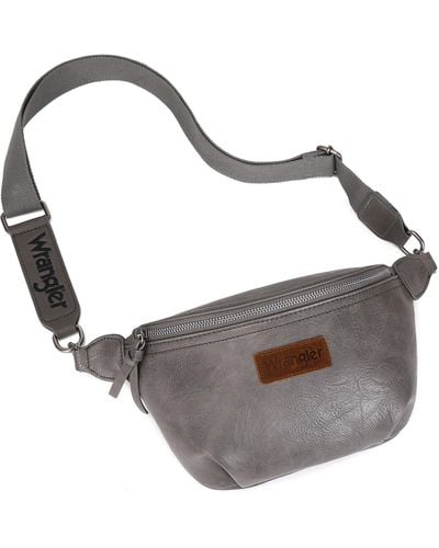 Wrangler Fanny Pack Crossbody Sling Bag For Waist Bag Travel Belt Bags Bum Bag Gifts For - Grey
