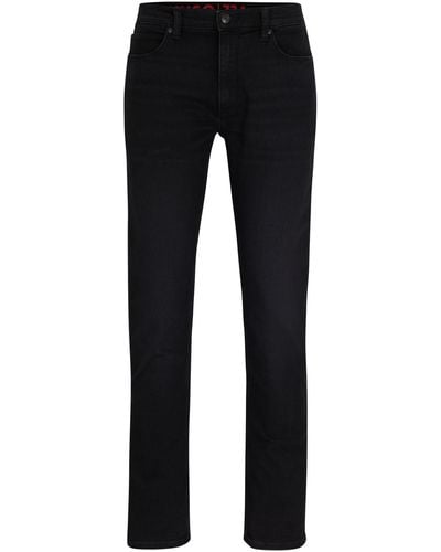 HUGO 734 Schwarze Extra Slim-Fit Jeans aus bequemem Stretch-Denim Schwarz 32/32 - Blau
