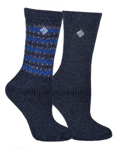 Columbia Texture Wool Crew 2-pack - Blue