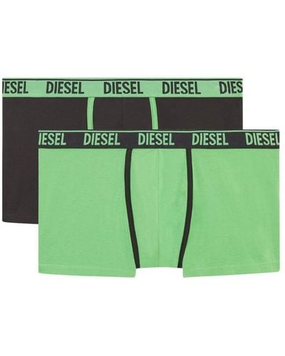 DIESEL Set di due boxer lunghi con stampa camouflage - Verde