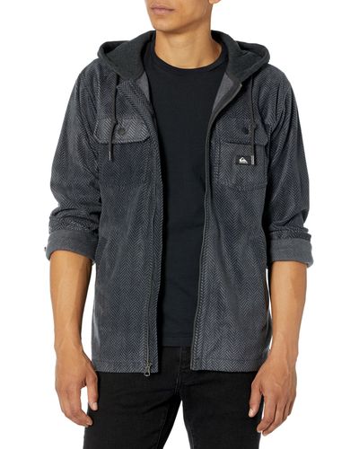 Quiksilver Full Zip Hoodded Fleece Sweatershirt - Black