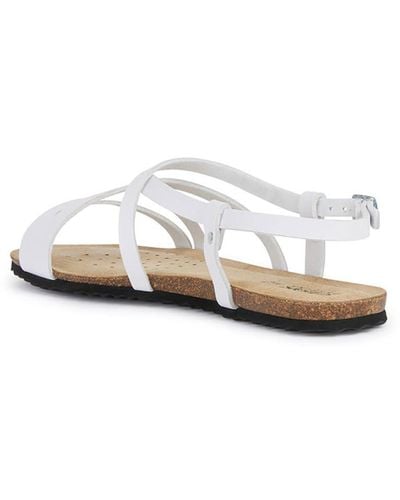 Geox D Brionia Low B Flat Sandal - White