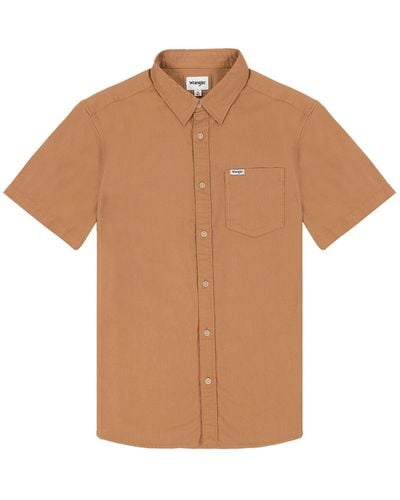 Wrangler SS 1 Pkt Shirt Maglietta - Marrone
