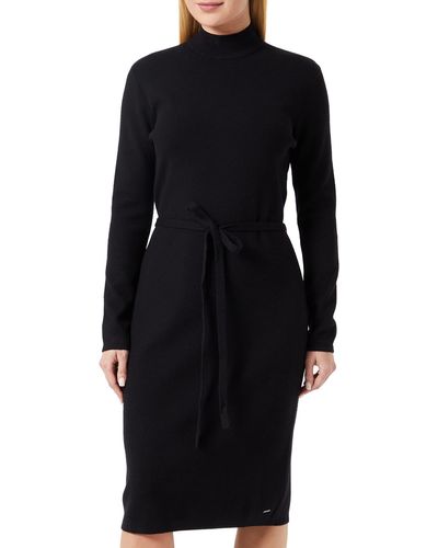 Mexx Mock Neck Knitted Casual Dress - Schwarz