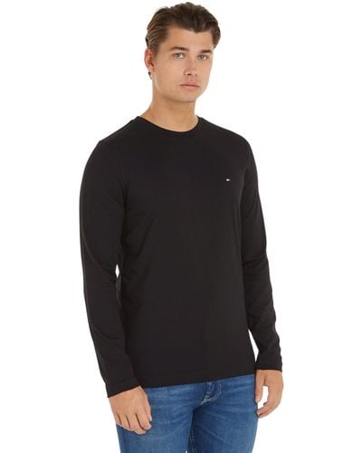 Tommy Hilfiger T-Shirt ches Longues Tommy Logo Coton - Noir