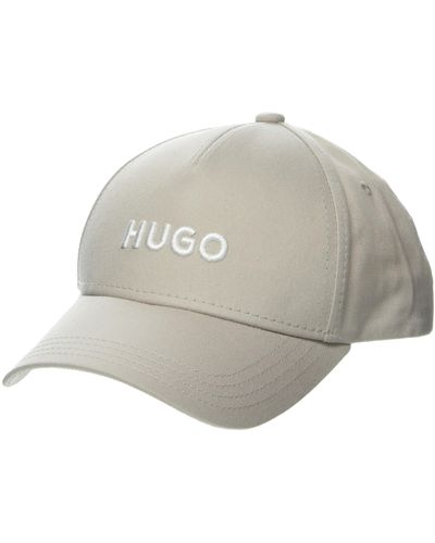 HUGO Big Logo Cotton Baseball Hat Cap - Grey