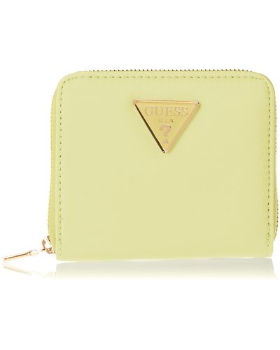 Guess Eco Gemma SLG Small Zip Around Wallet Light Lime - Giallo