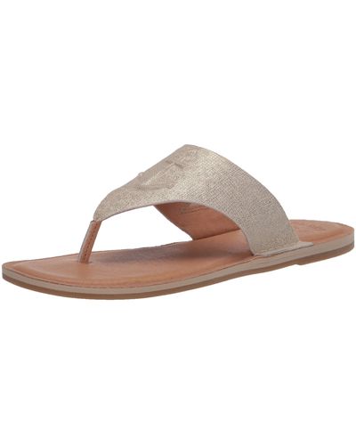 Sperry Top-Sider Seaport Thong Metallic Leather Sandal - Brown