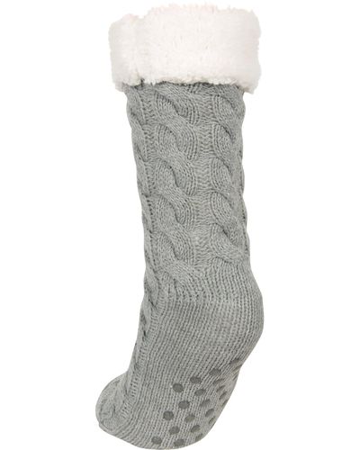 Mountain Warehouse Borg S Slipper Socks Grey 3-6 Months