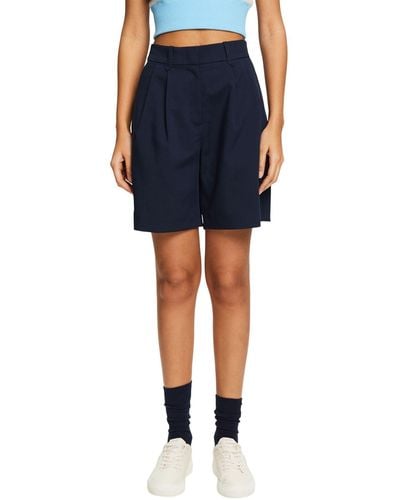 Esprit Plissierte Bermudashorts - Blau