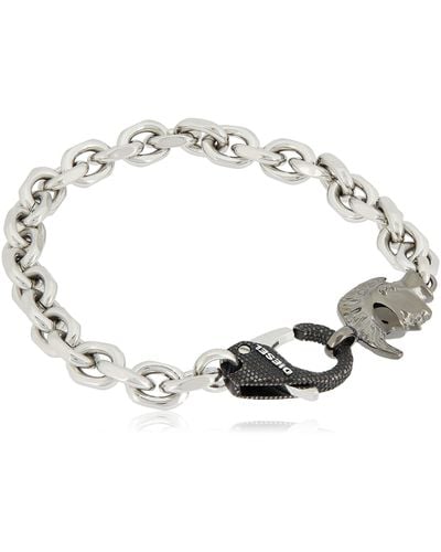 DIESEL All-gender Stainless Steel Chain-link Bracelet - Metallic