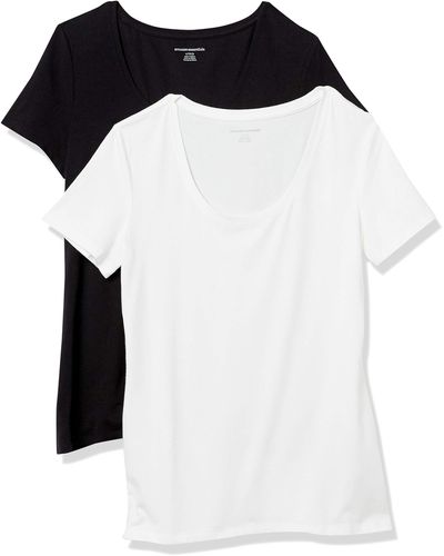 Amazon Essentials 2-Pack Classic-Fit Short Sleeve Scoopneck T-Shirt Fashion-t-Shirts - Bianco