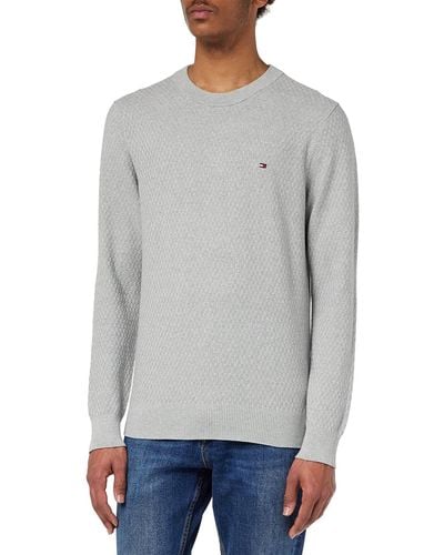 Tommy Hilfiger Cross Structure Crew Neck Pullovers - Grijs