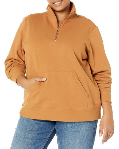 Amazon Essentials Long-sleeve Fleece Quarter-zip Top - Orange
